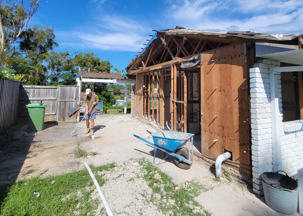 Cleaning Up Debris from a House